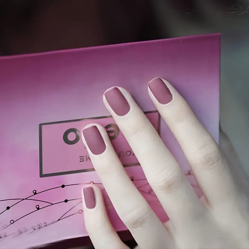 Multi Color Matte Square Press-On Fake Nails for Women (24pcs)