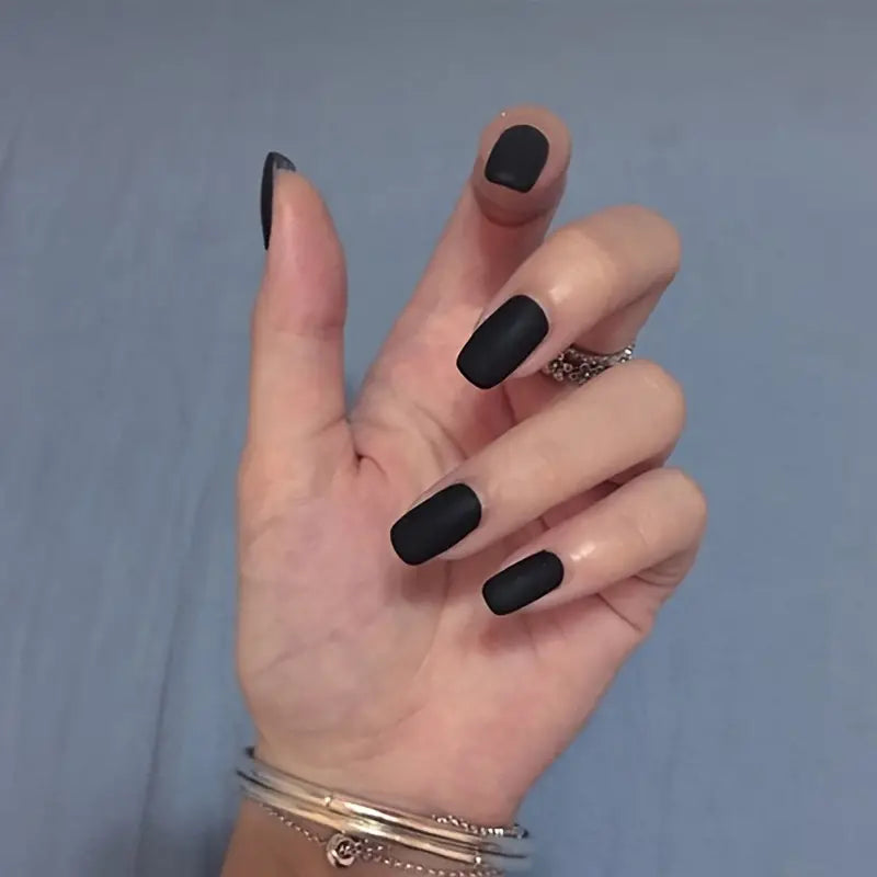 Multi Color Matte Square Press-On Fake Nails for Women (24pcs)