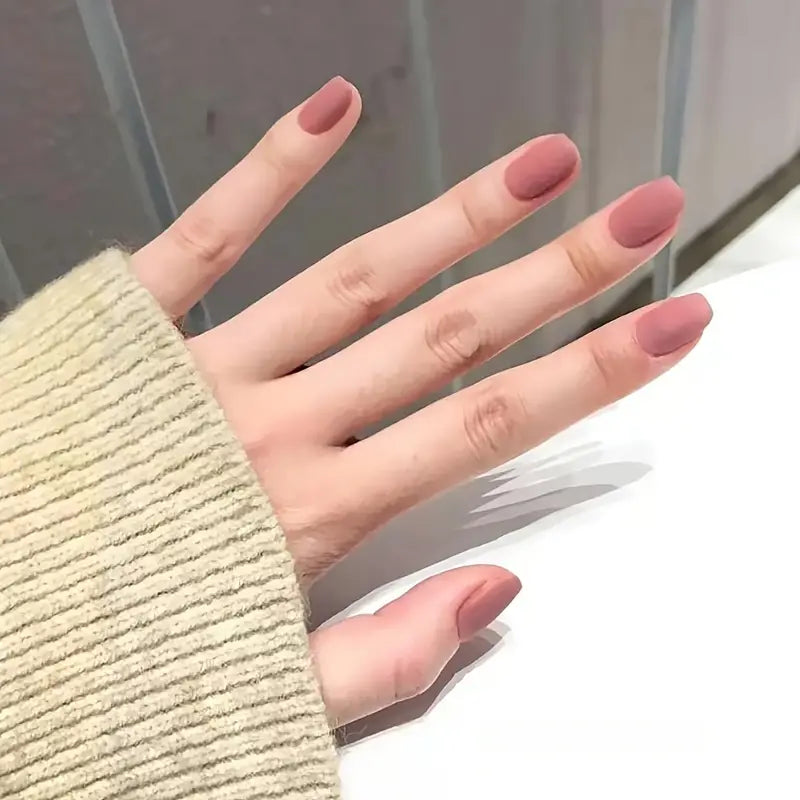 Multi Color Matte Square Press-On Fake Nails for Women (24pcs)