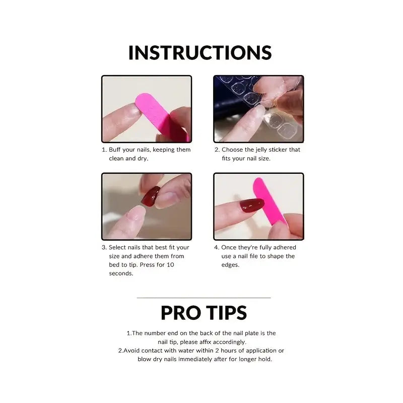 Pink Almond Oval Head Press-On Fake Nails Set